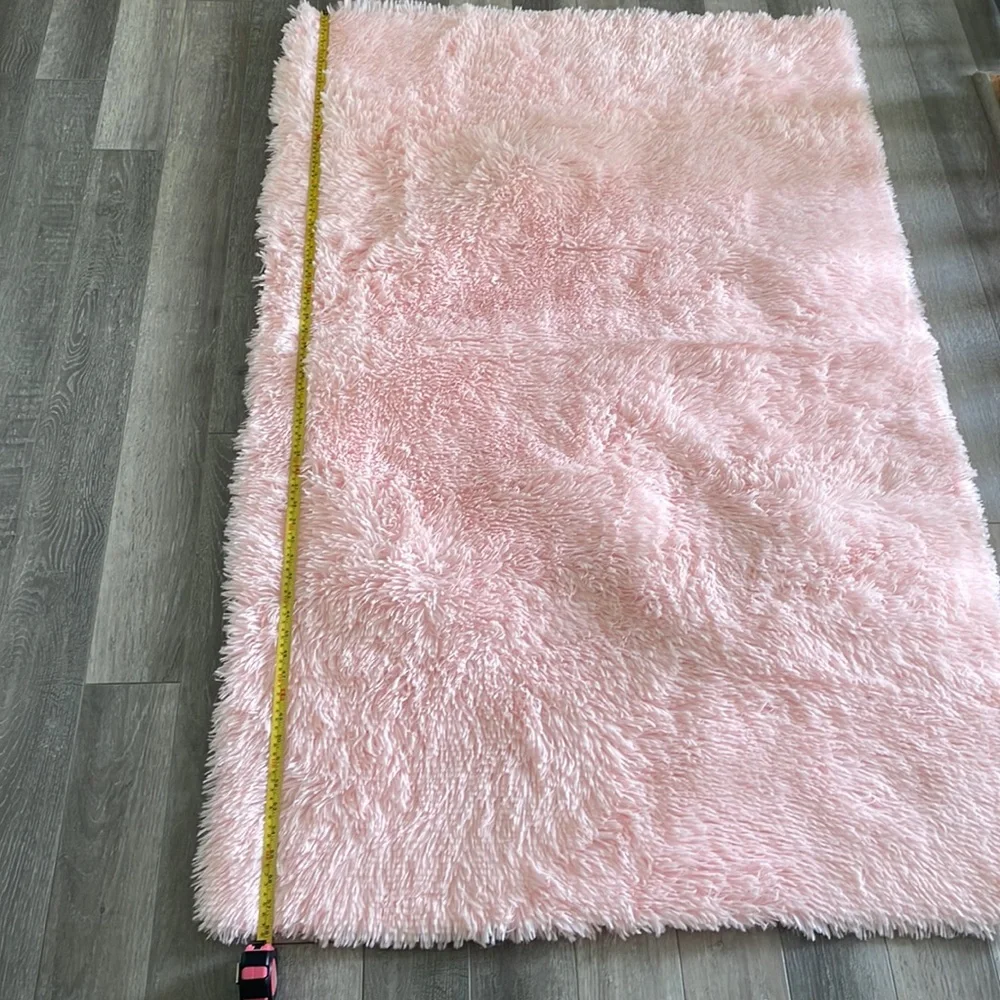 Pink Fuzzy Rug - Picture 2 of 5